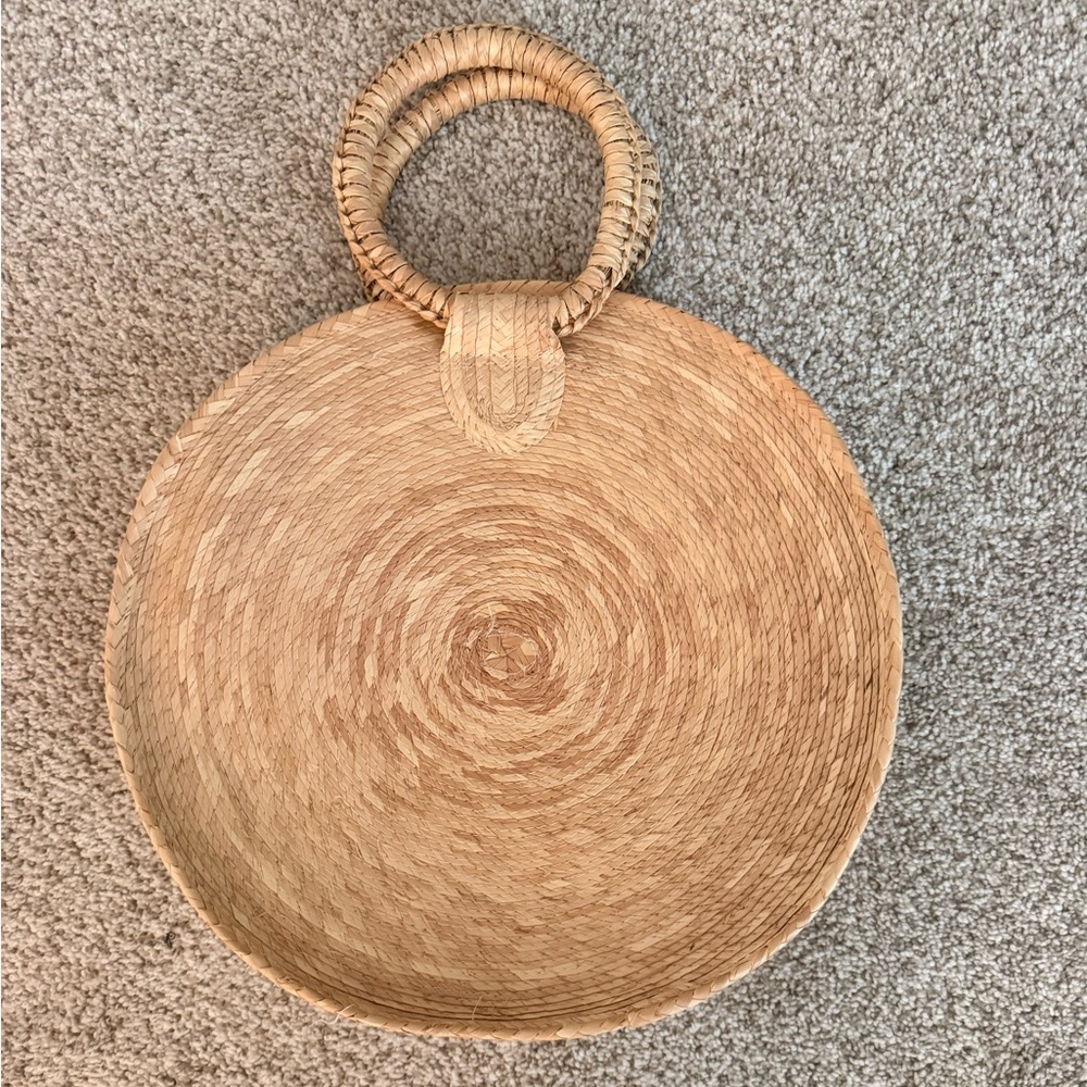 Natural Woven Seagrass Basket Purse with Handle
